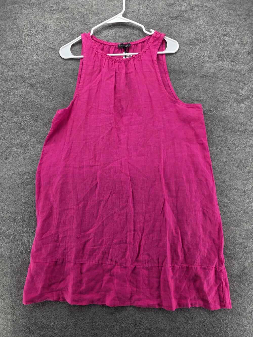 Francesca Bettini Dress Womens L Pink Shift Linen Sleeveless Made In Italy